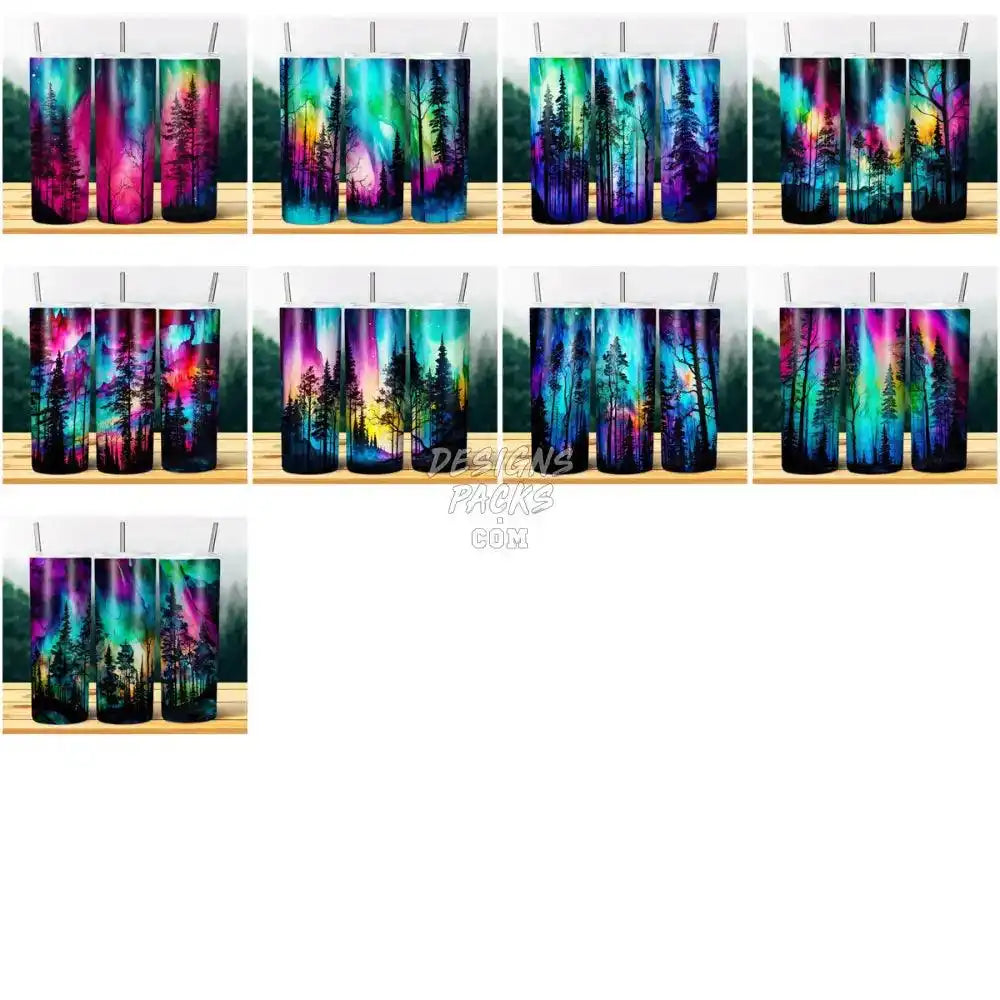 24 Colorful Forest Tumbler Wrap Bundle Jpg