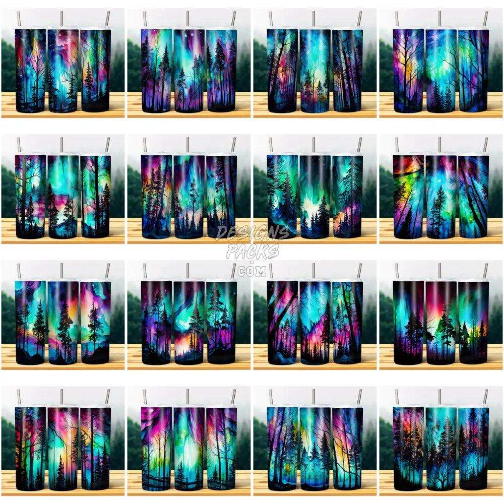 24 Colorful Forest Tumbler Wrap Bundle Jpg