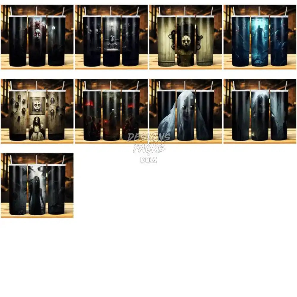 24 Creepy Halloween Tumbler Wrap Bundle Jpg