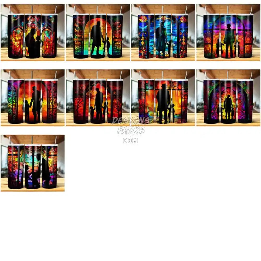 24 Father Stained Glass Tumbler Wrap Bundle Jpg