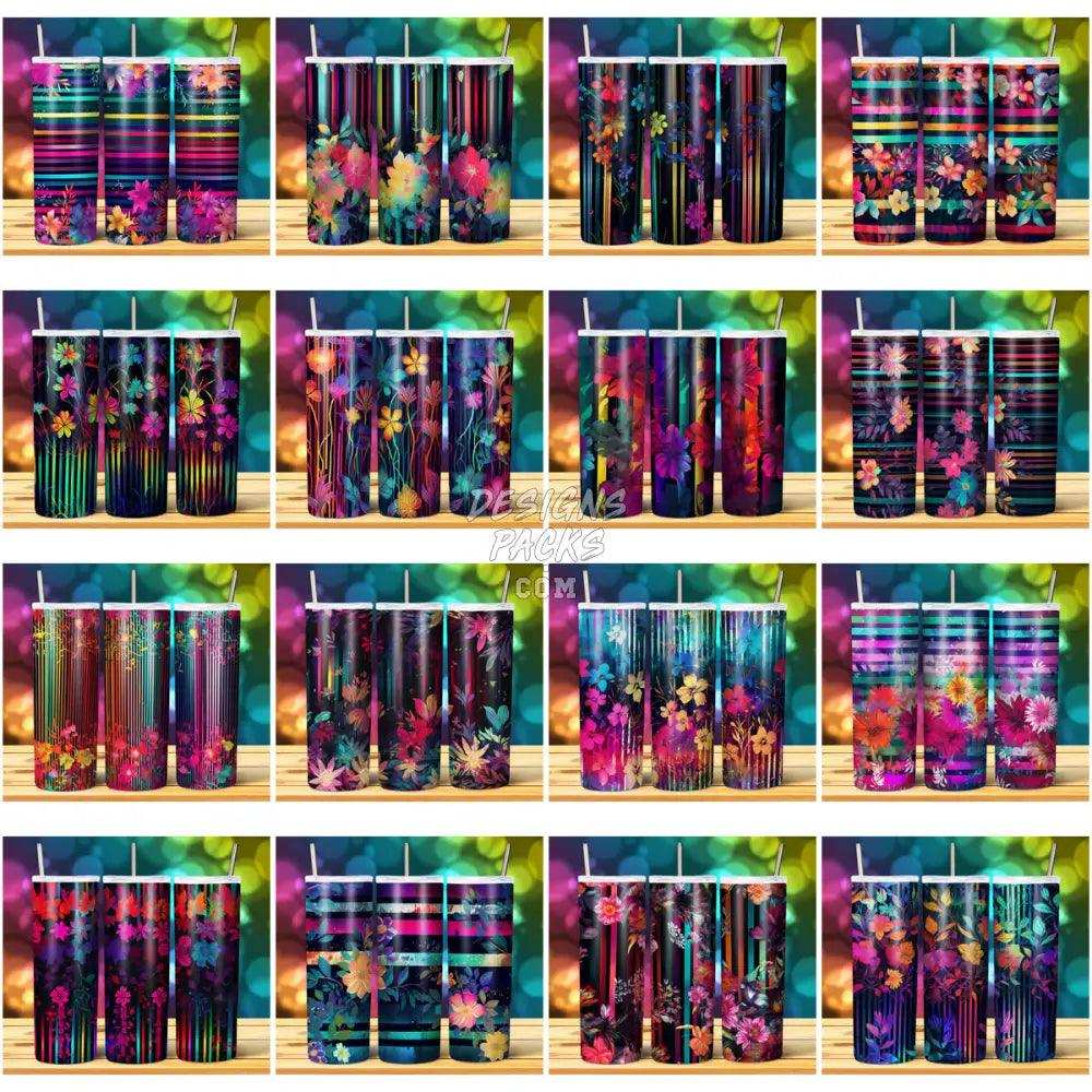 24 Floral Lines Tumbler Wrap Bundle Jpg