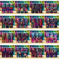 Load image into Gallery viewer, 24 Floral Lines Tumbler Wrap Bundle Jpg
