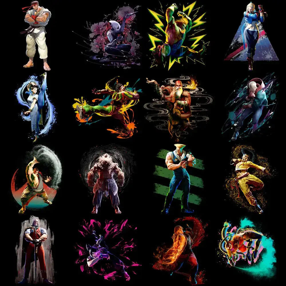 24 Gaming Fighters Designs Bundle PNG