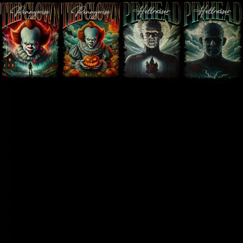 24 Horror Halloween Slashers Streetwear Designs Bundle PNG