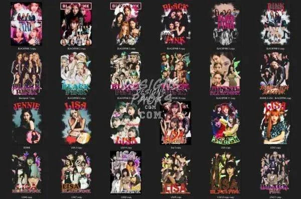 24 KPOP V1 Halftone Designs Bundle PNG