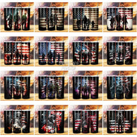 Load image into Gallery viewer, 24 Patriotic Silhouette Tumbler Wrap Bundle Jpg
