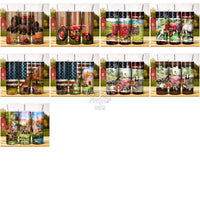Load image into Gallery viewer, 24 Red Tractors Wood Tumbler Wrap Bundle Jpg
