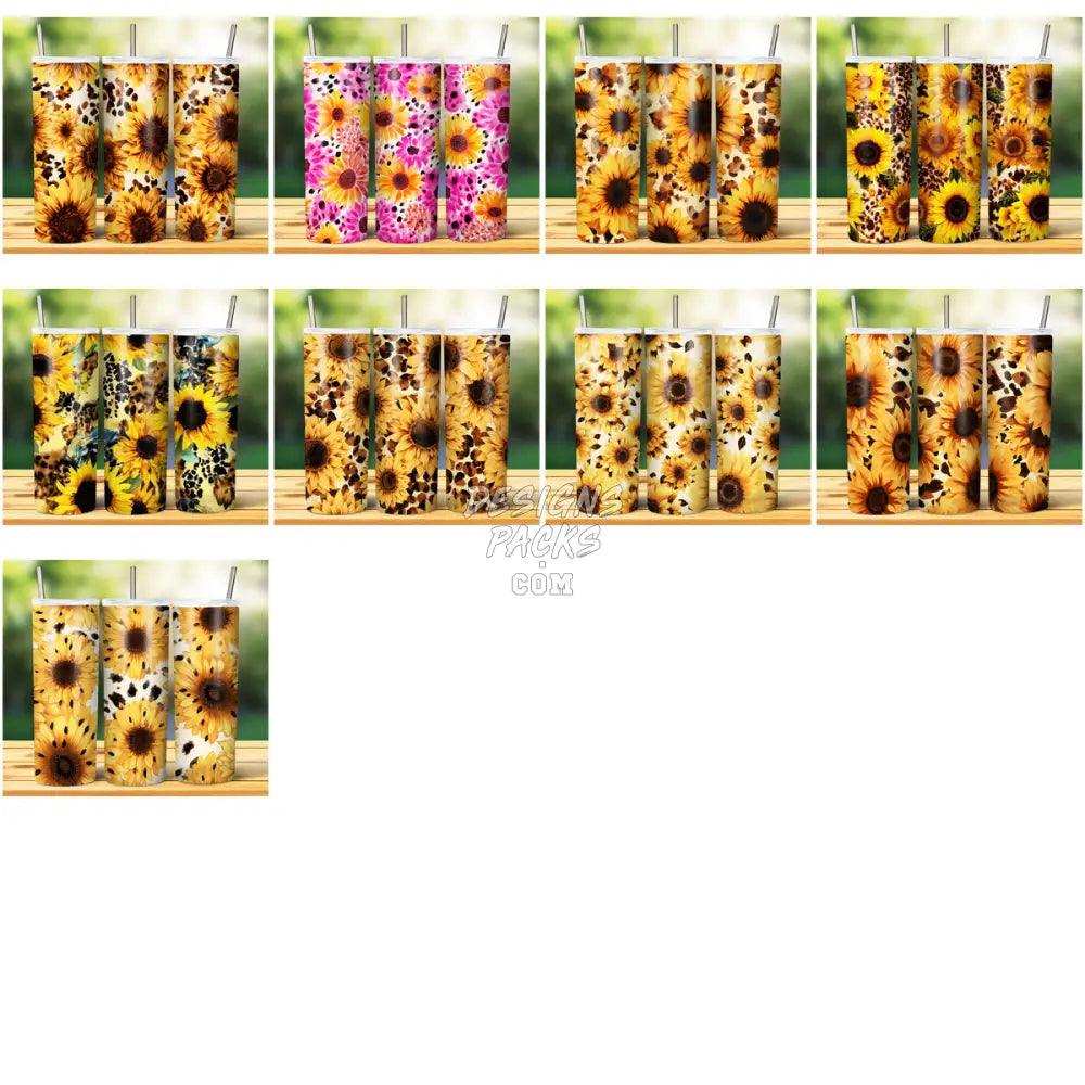 24 Sunflower Leopard Seamless Tumbler Wrap Bundle Jpg