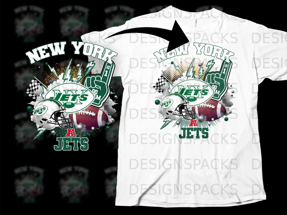 New York Jets Football Helmet Graphic Tee Shirt
