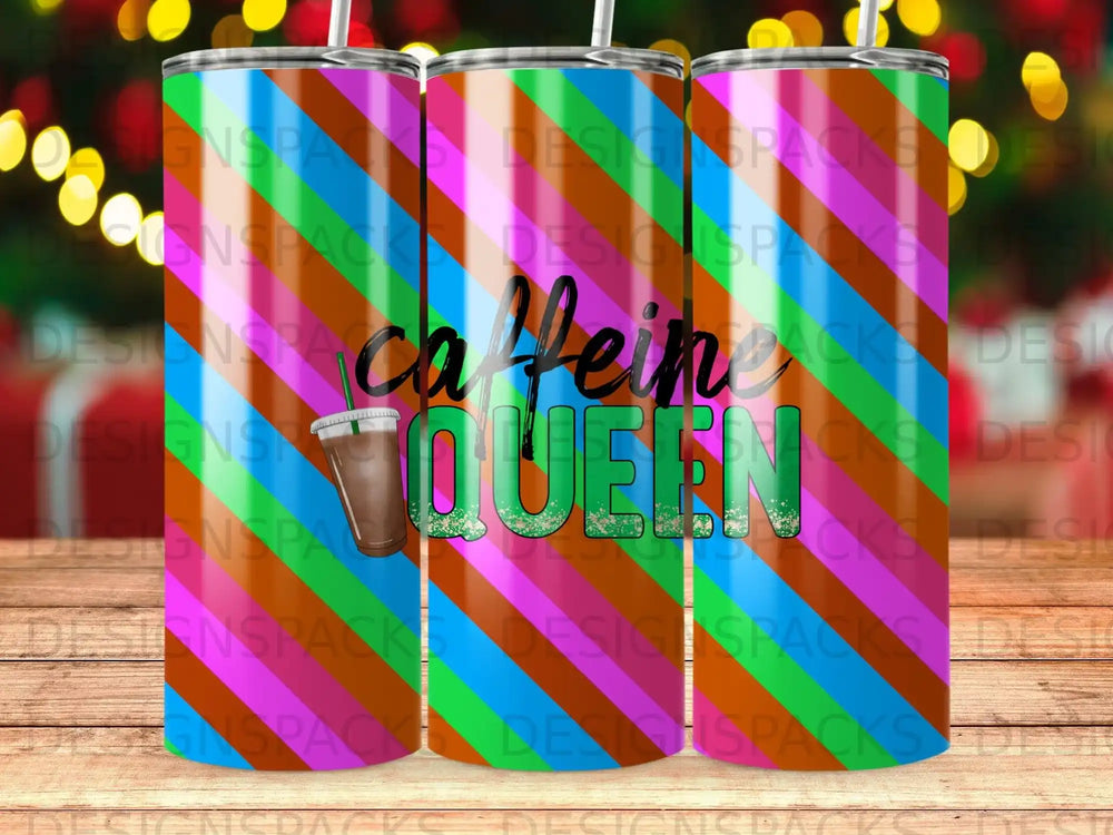 Caffeine Queen Striped Tumbler Coffee Drink product type