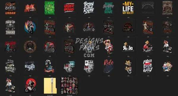 Motorcycle t-shirt designs bundle, print-ready PNG/SVG for DTF/DTG, embroidery, tumbler wraps, instant download