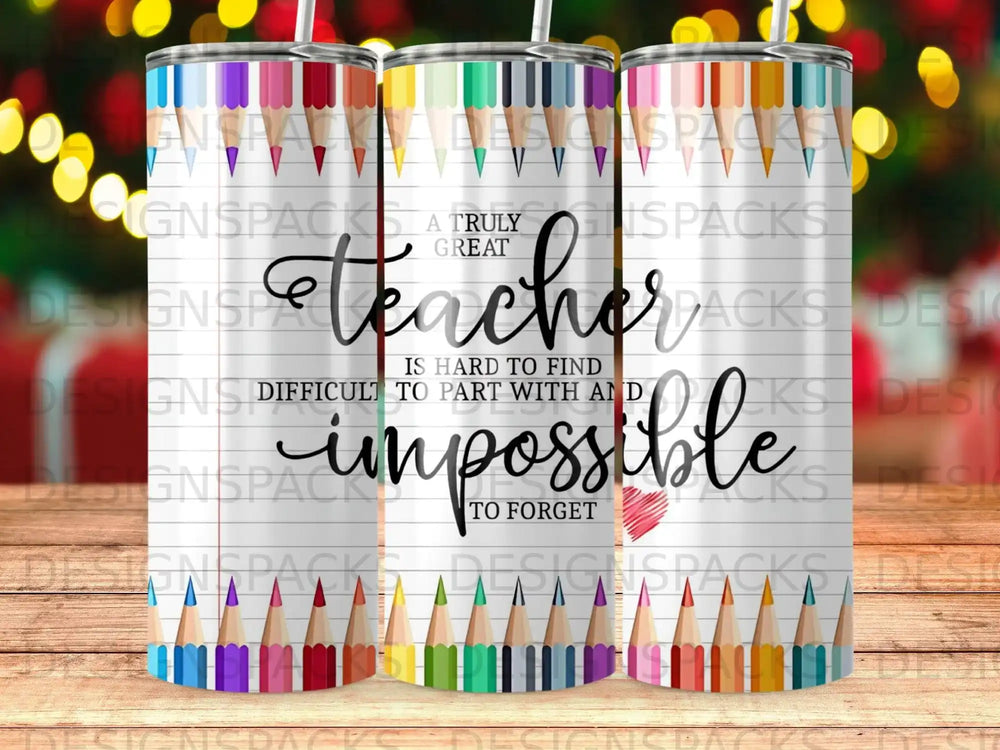 Great Teacher Impossible To Forget Pencils Lined Tumbler product type