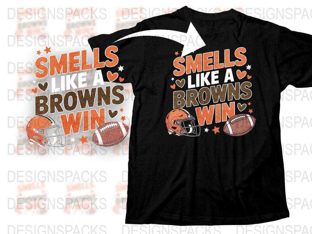 Smells Like a Browns Win T-Shirt, Football Fan Tee, Sports Game Day Apparel, Cleveland Football Shirt, Tailgate Party Outfit, Casual Wear