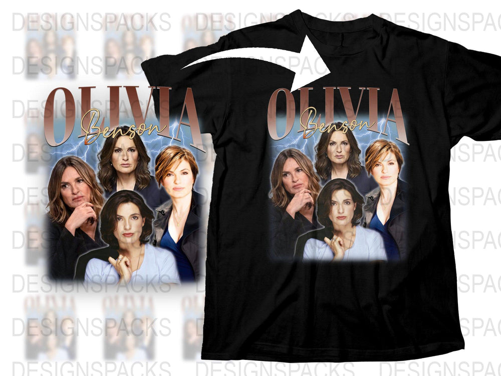 Olivia Benson Fan T-Shirt, Law Enforcement TV Show Inspired Graphic Tee, Multiple Poses, Black Cotton Shirt, Gift for TV Series Fans