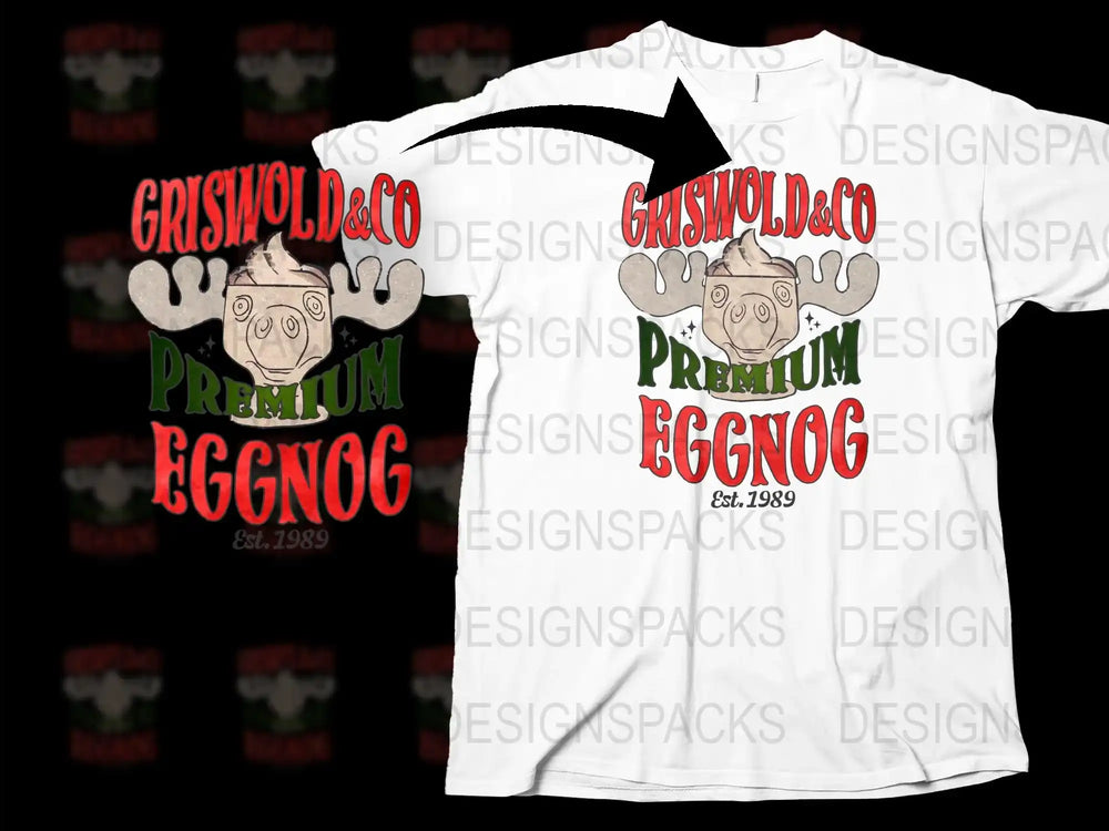 Griswold and Co Premium Eggnog T-Shirt, Vintage Holiday Tee, Christmas Movie Inspired Shirt, Established 1989, Unisex Clothing