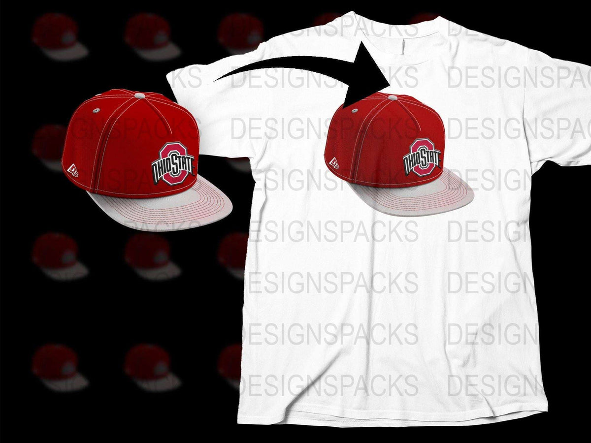 Red Snapback Hat and White T-Shirt Set, NoSht Embroidery, Urban Streetwear Combo