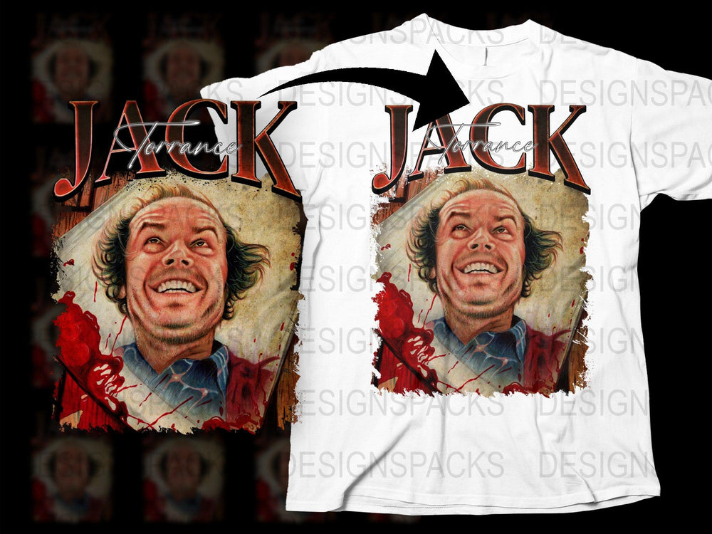 Jack Nicholson Inspired Shirt, Horror Movie Tee, Classic Film Character, Vintage Art, Unisex Graphic T-Shirt, Gift for Movie Fans