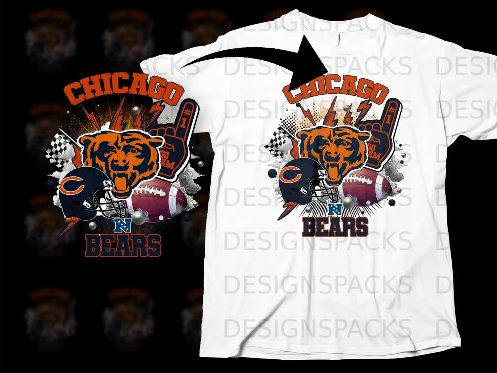 Chicago Bears Graphic Design Football Fans T-shirt
