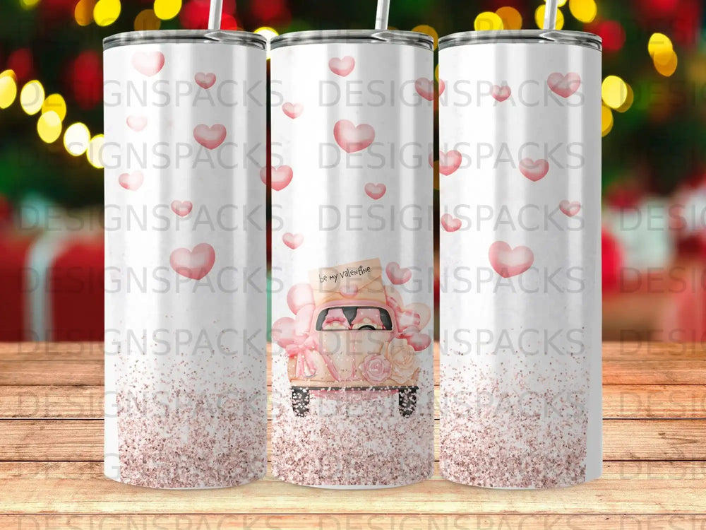 Be My Valentine Pink Hearts Gnomes Truck Glitter Product Type