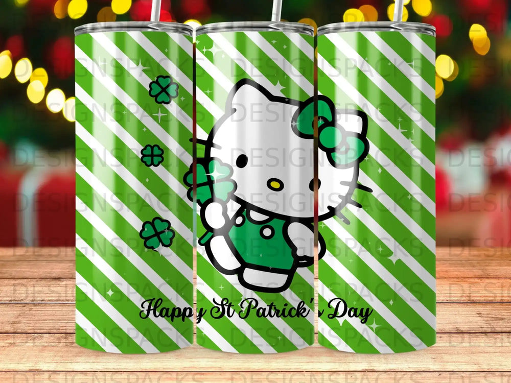 Hello Kitty St Patrick's Day Green Striped Tumbler product type
