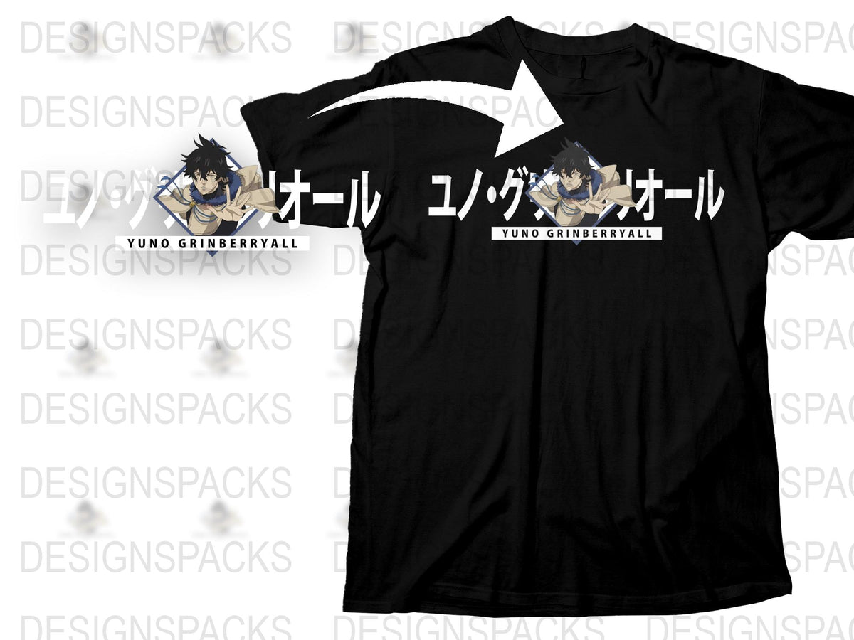 Yuno Grinberryall Anime T-Shirt, Black Graphic Tee, Manga Character Shirt, Unisex Fashion Top, Casual Wear, Gift Idea