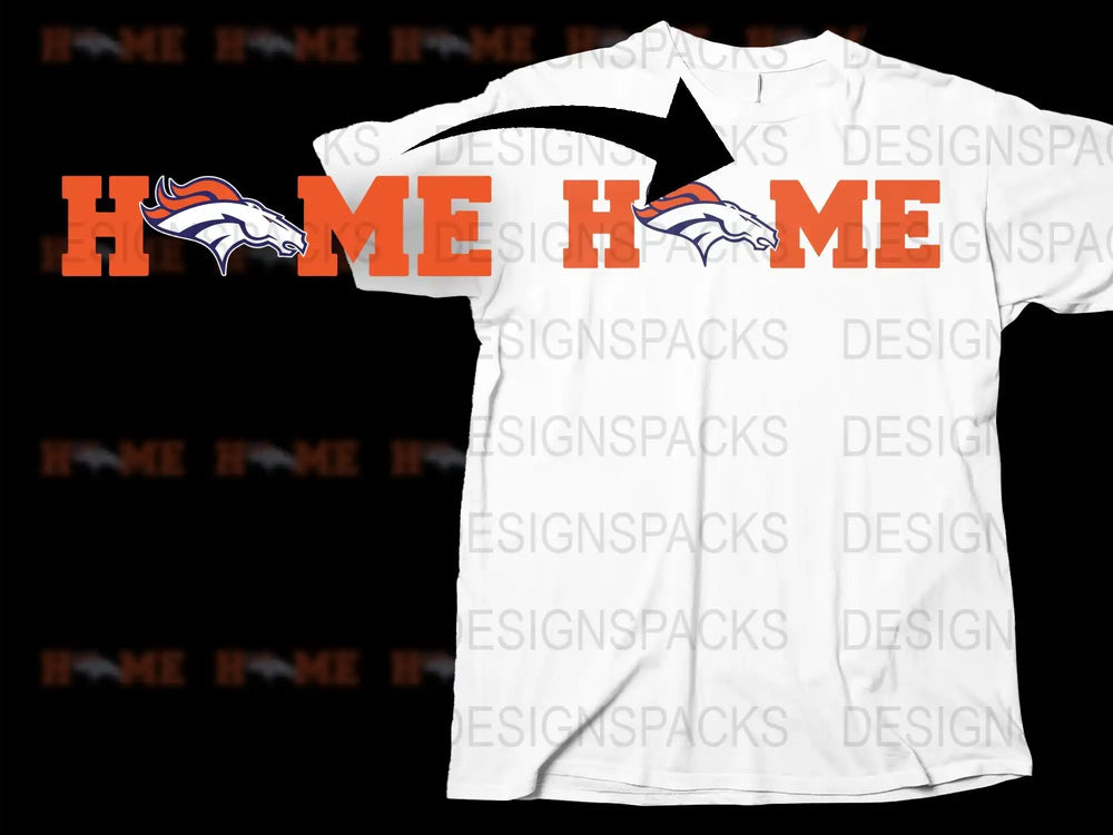 Denver Football Team Inspired T-Shirt, Orange Blue Logo, Fan Apparel, Unisex Adult Clothing