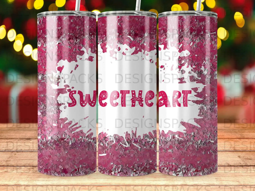 Sweetheart Pink Glitter Design Tumbler product type