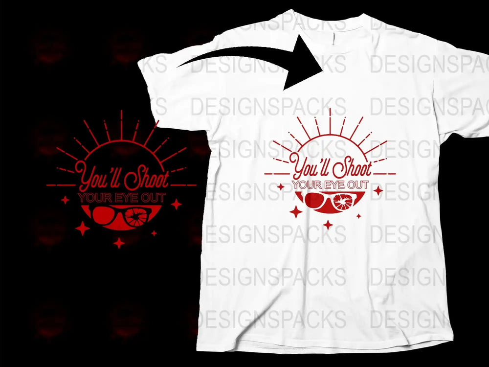 Unique Basketball Graphic T-Shirt, 'You'll Shoot Your Eye Out' Tee, Unisex Sports Shirt, Casual Wear