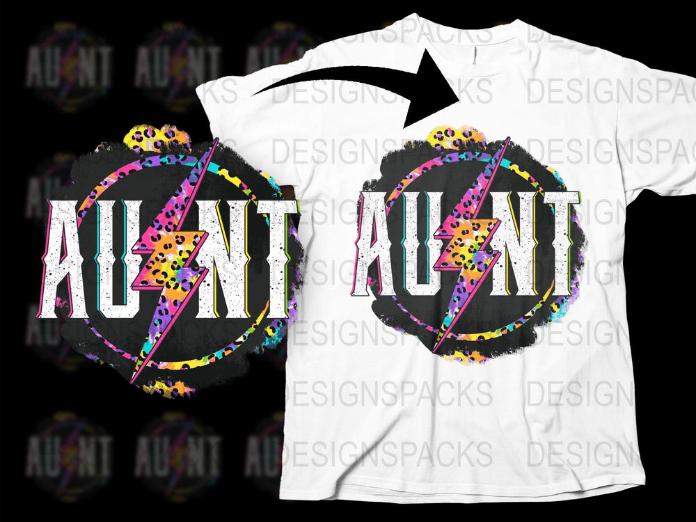 Retro Splatter Paint 'AUNT' Graphic T-Shirt, Vintage Style Family Tee, Unique Gift for Aunts