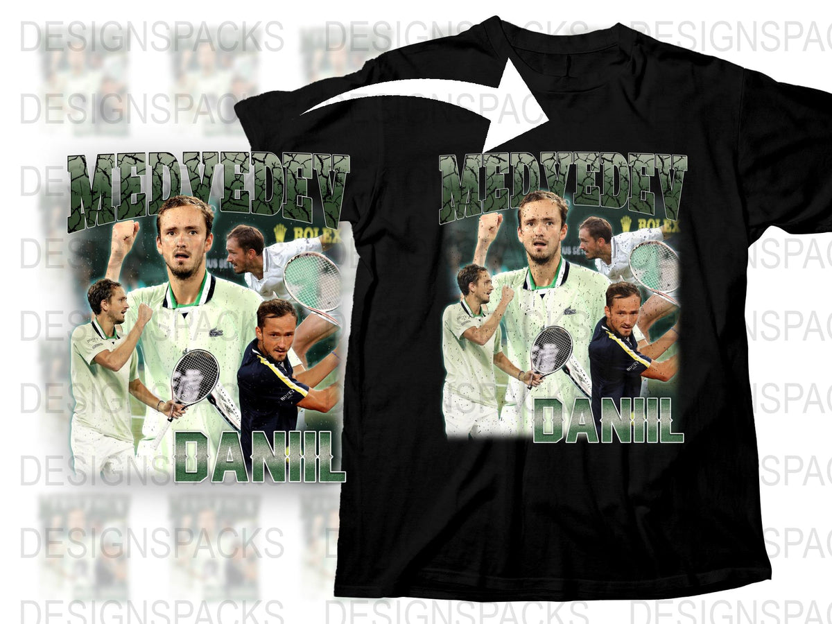 Daniil Medvedev Tennis Star Graphic T-Shirt, Athletic Fan Tee, Sports Casual Wear, Gift for Tennis Lovers