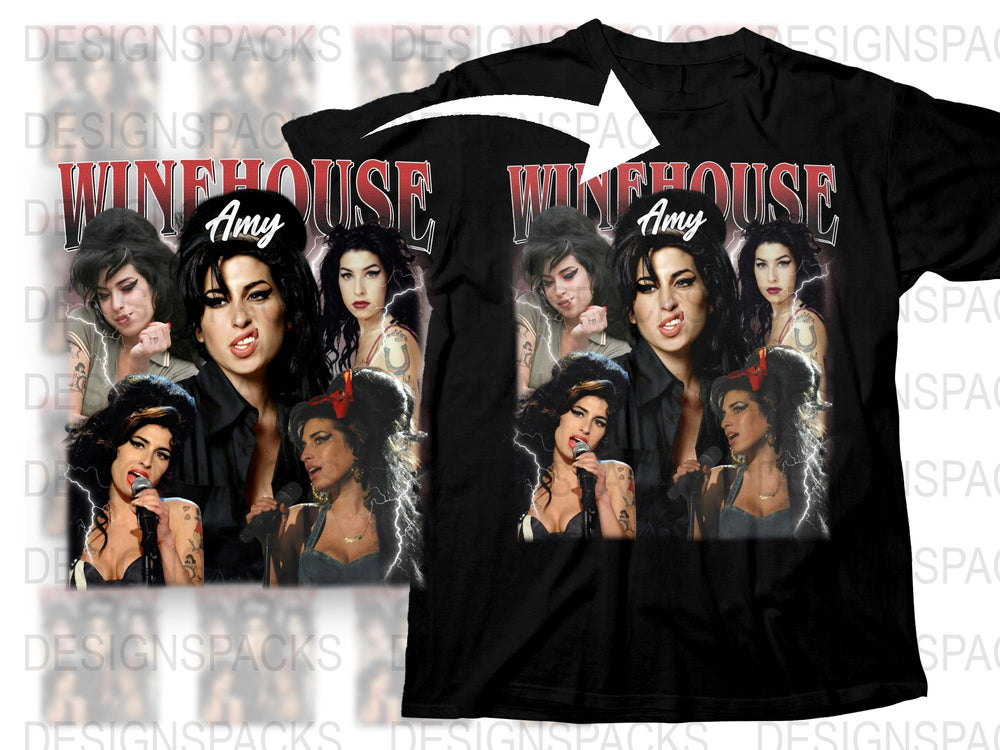 Amy Winehouse Graphic T-Shirt, Vintage Style Music Tee, Retro Singer Portrait Shirt, Fan Gift Idea