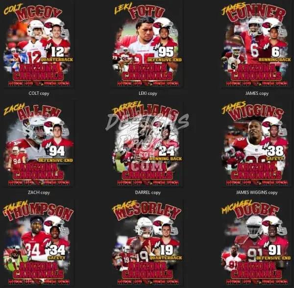 25 Football Arizona Cardinals Designs Bundle PNG designspacks