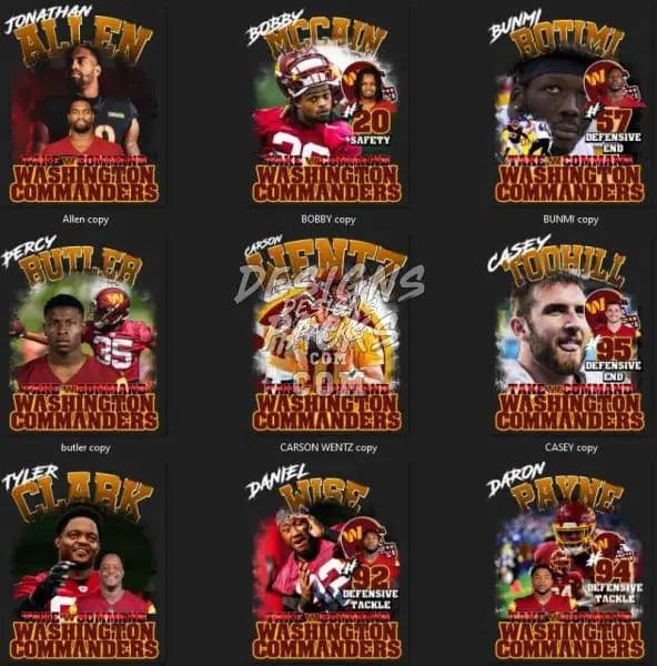 25 Football Washington Commanders Designs Bundle PNG designspacks