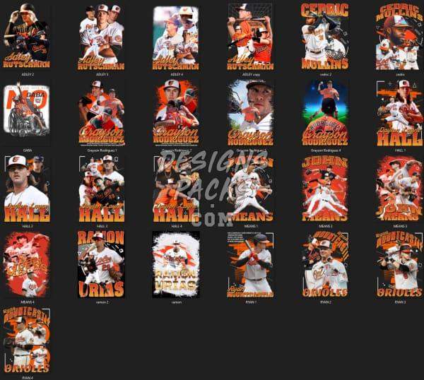 Baseball player designs for DTF, DTG, embroidery & tumbler wraps – print-ready PNG, SVG, PES files