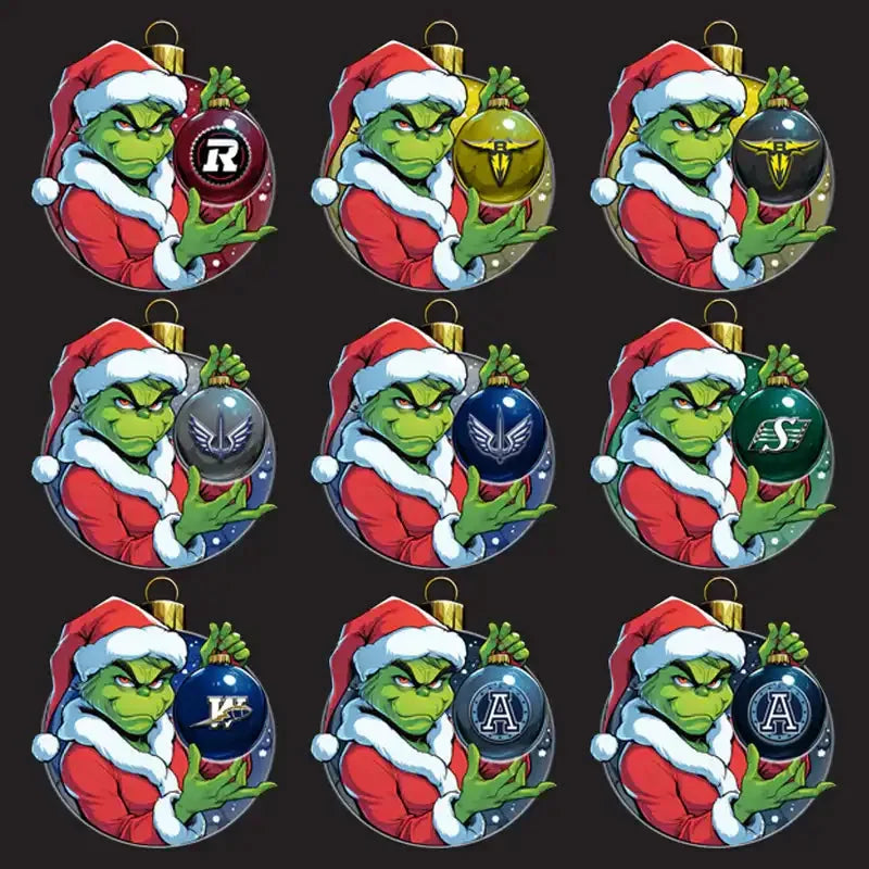 25 Canada Football Teams Grinch v3 Designs Bundle PNG