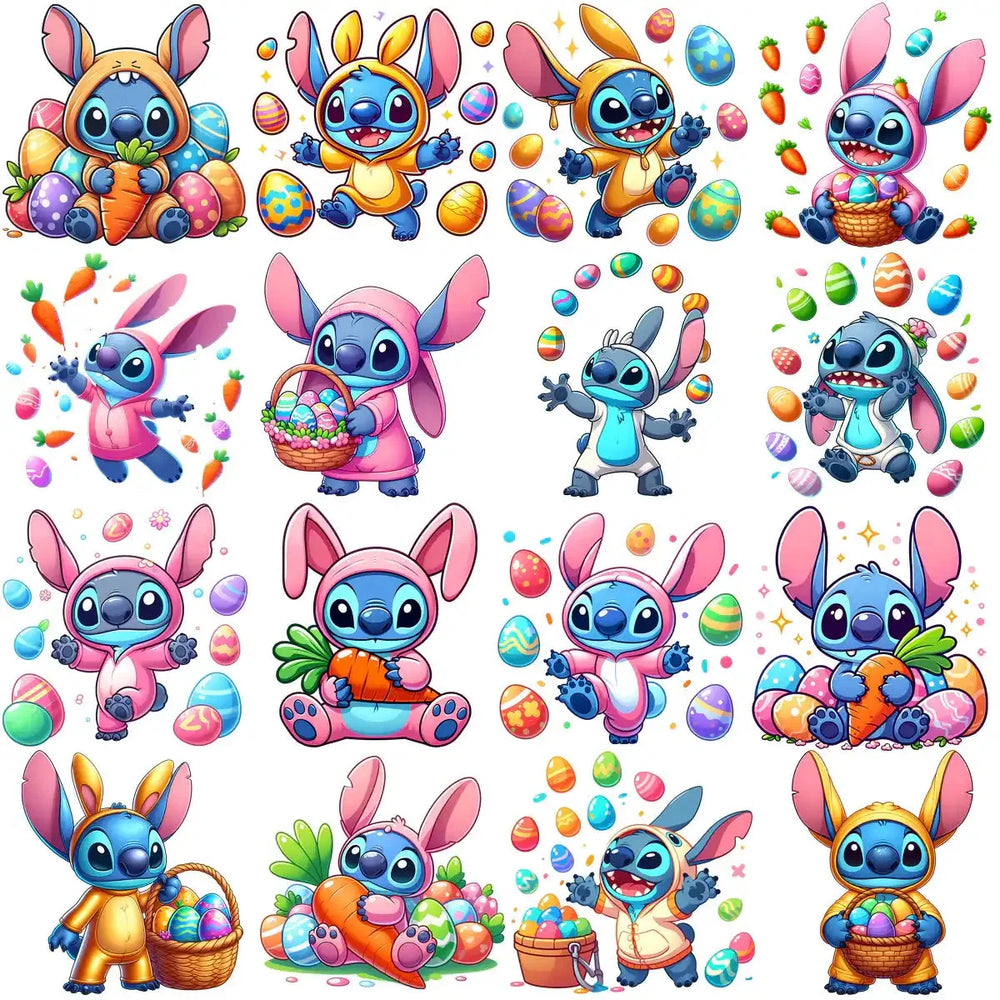 25 Cartoon Stitch Easter Day Designs Bundle PNG