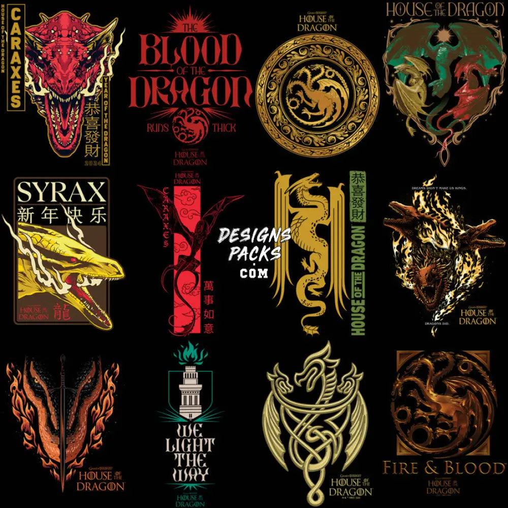 25 Dragon Serie Designs Bundle Png