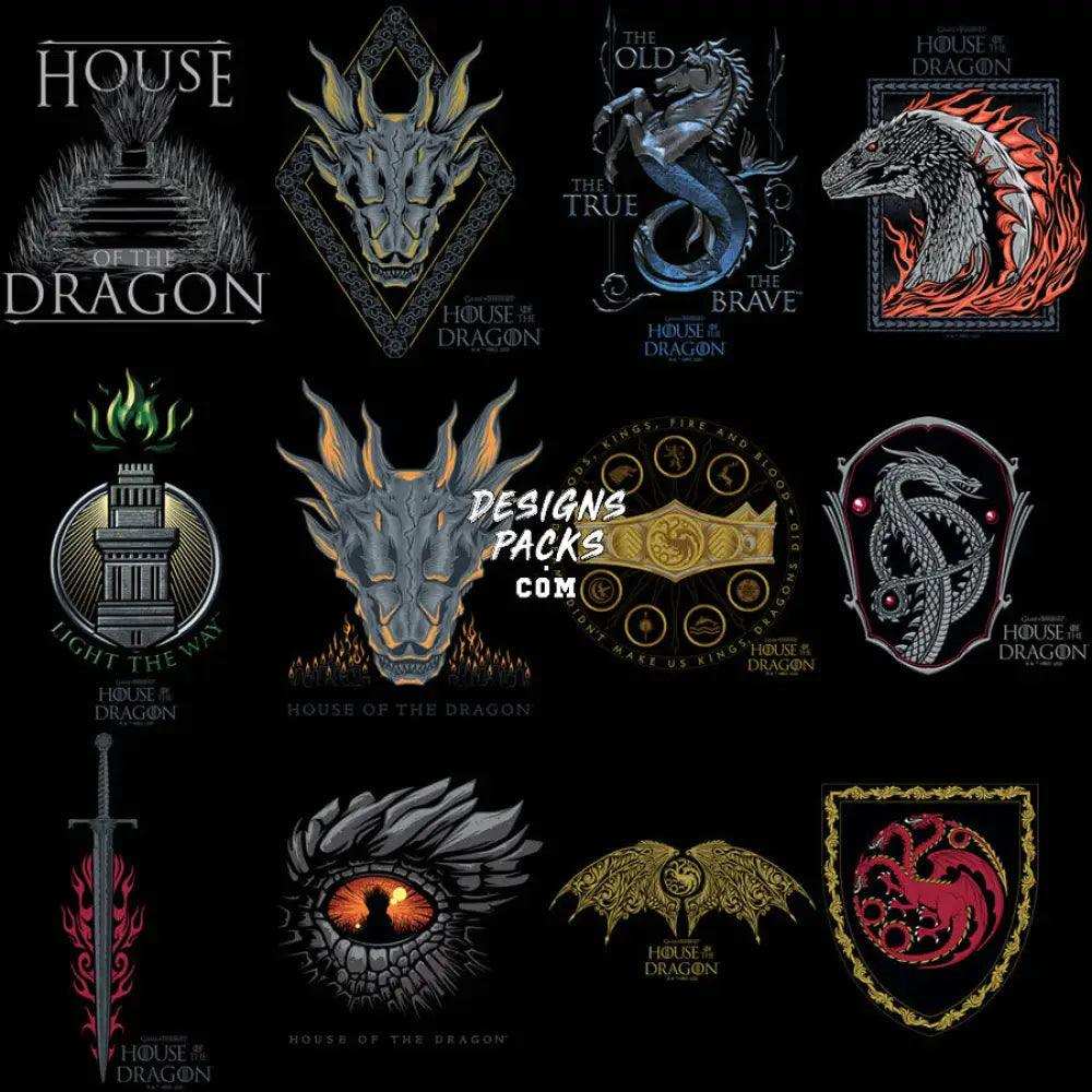 25 Dragon Serie Designs Bundle Png
