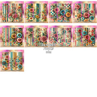 Load image into Gallery viewer, 25 Flowers Retro Tumbler Wrap Bundle Jpg

