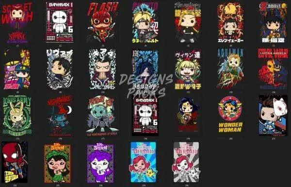 25 Funko Designs Bundle PNG