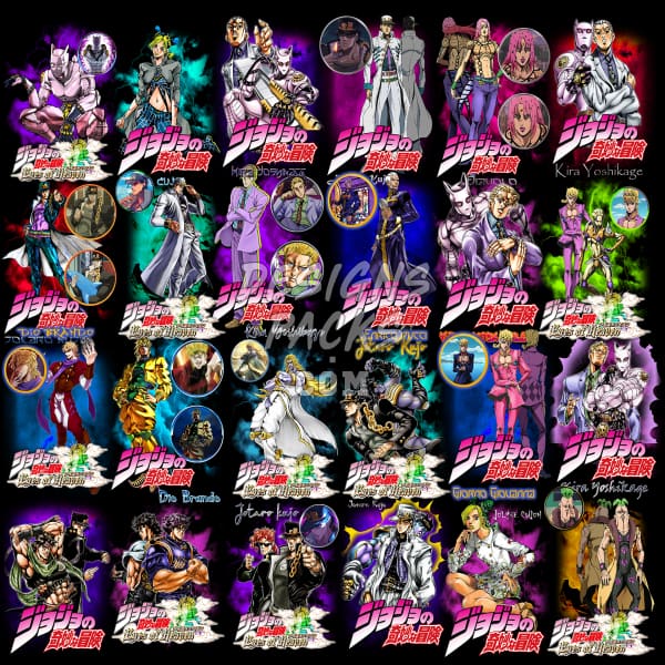 25 Jojo Bootleg V1 Designs Bundle Png