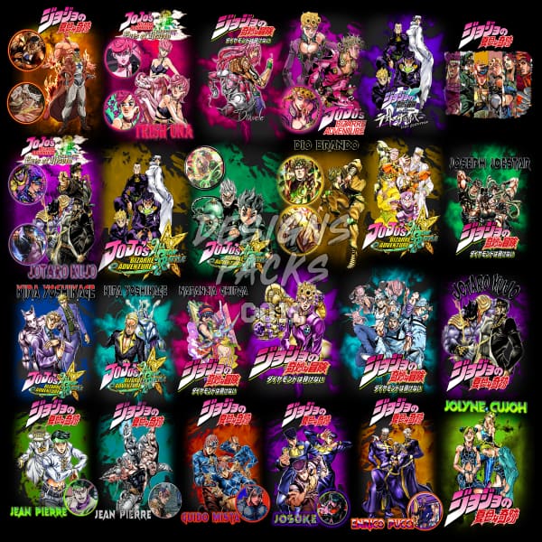 25 Jojo Bootleg V2 Designs Bundle Png