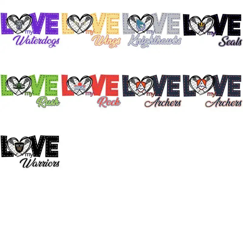 25 Lacrosse League Love My Team Designs Bundle PNG