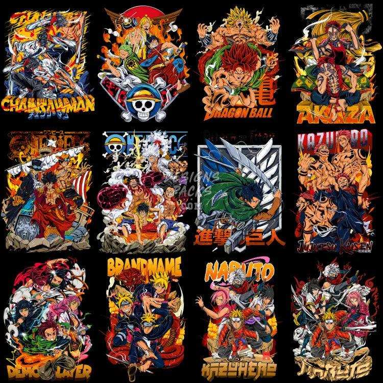 25 Mixed Anime Designs Bundle Png