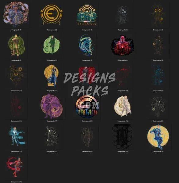 25 Movie Super Heroes Designs Bundle PNG