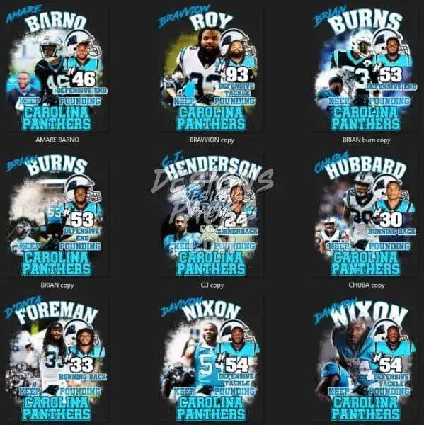 25 Football Carolina Panthers Designs Bundle PNG