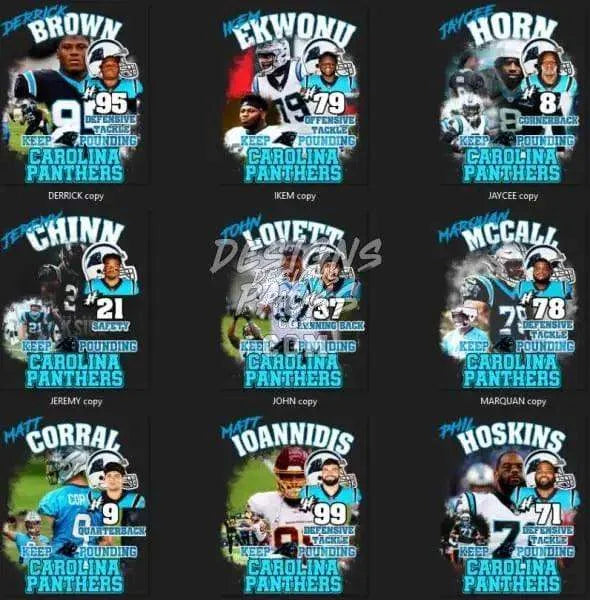 25 Football Carolina Panthers Designs Bundle PNG