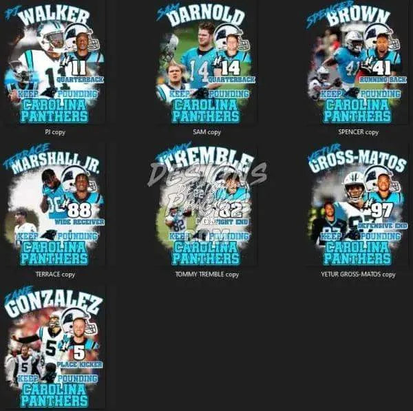 25 Football Carolina Panthers Designs Bundle PNG