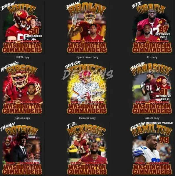 25 Football Washington Commanders Designs Bundle PNG