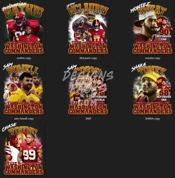 25 Football Washington Commanders Designs Bundle PNG
